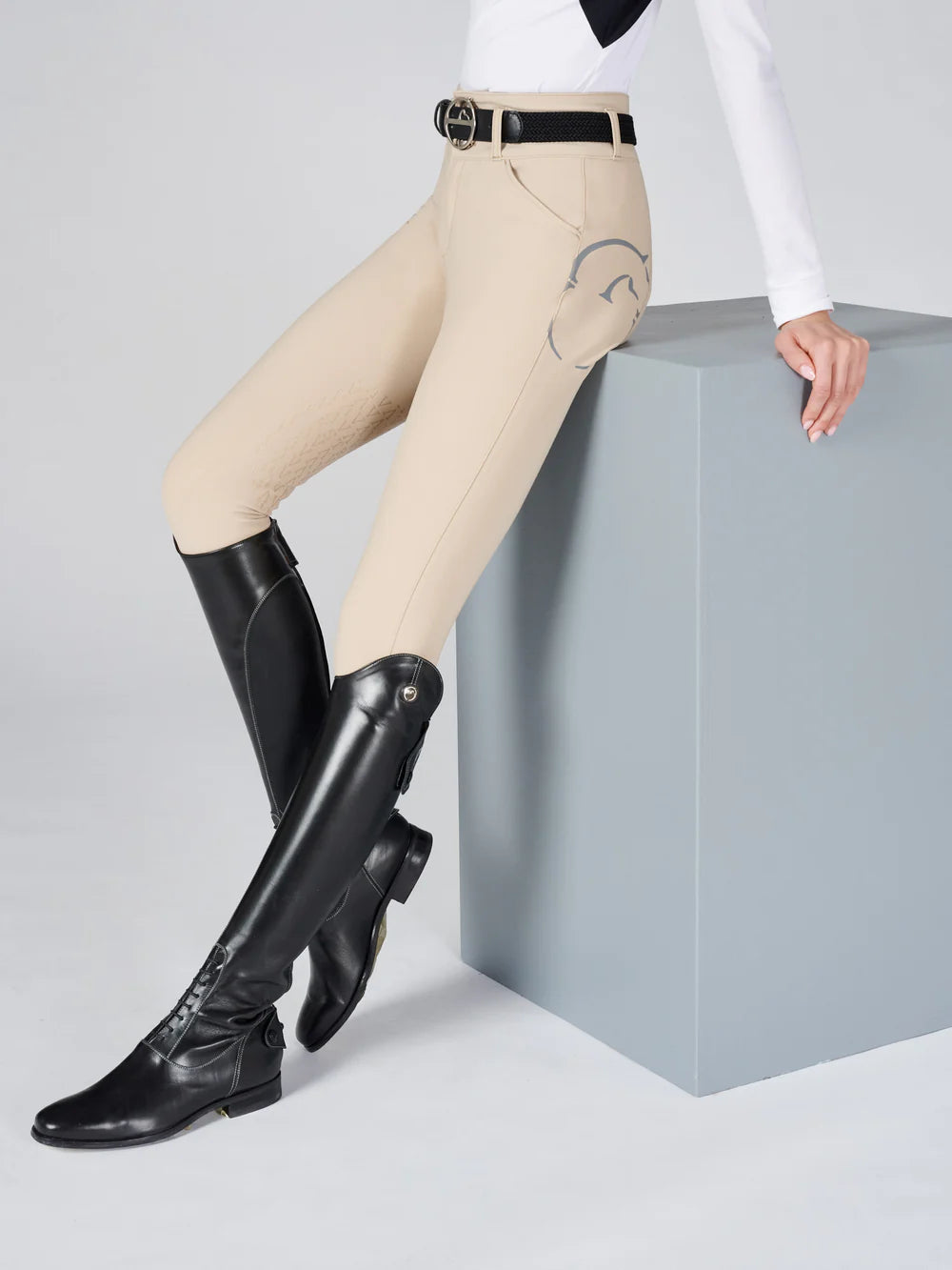 PANTALONI EQUITAZIONE GRIP GINOCCHIO VESTRUM MODELLO MOLVENO LOGO GRANDE