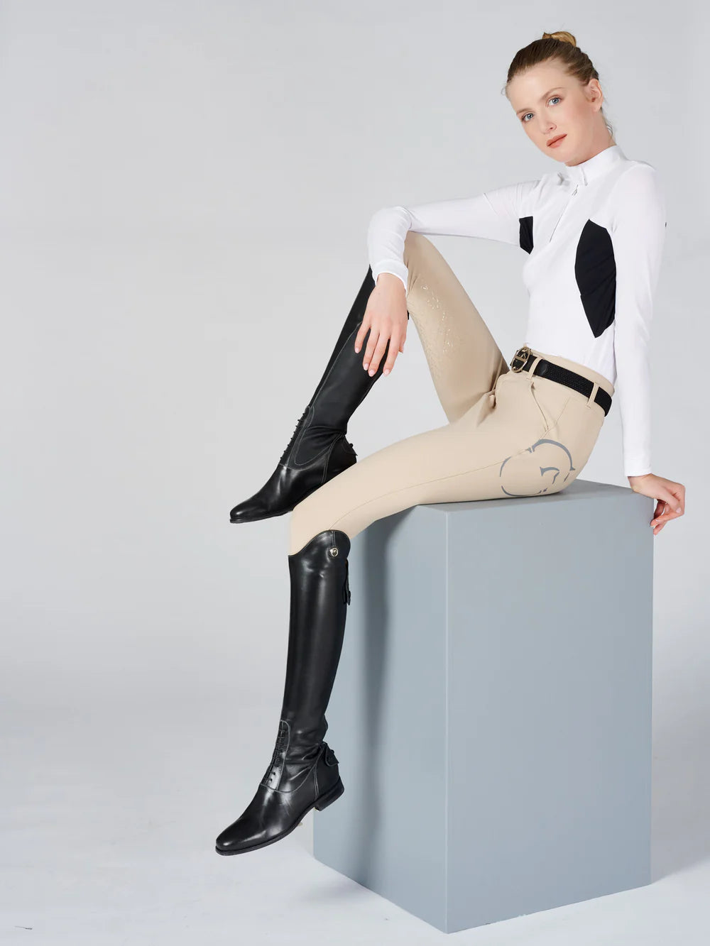 PANTALONI EQUITAZIONE GRIP GINOCCHIO VESTRUM MODELLO MOLVENO LOGO GRANDE
