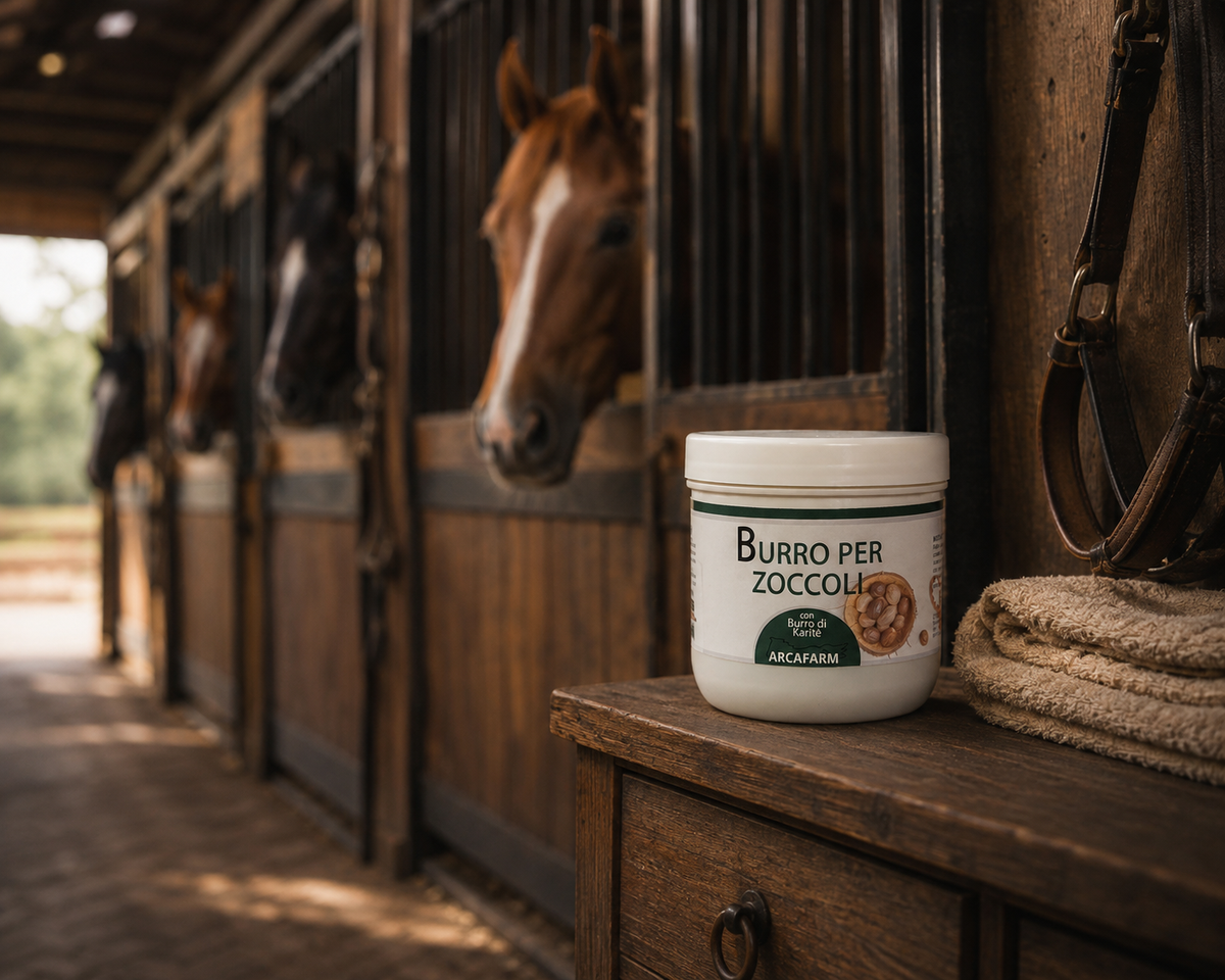 GRASSO NUTRIENTE PER ZOCCOLI con BURRO DI KARITE' ARCAFARM 500 ml