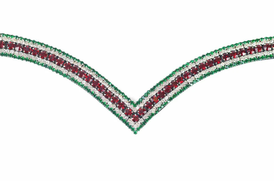 FRONTALINO CON CRISTALLI SPARKS N BLINGS - TheOne V Shape tricolore italiano