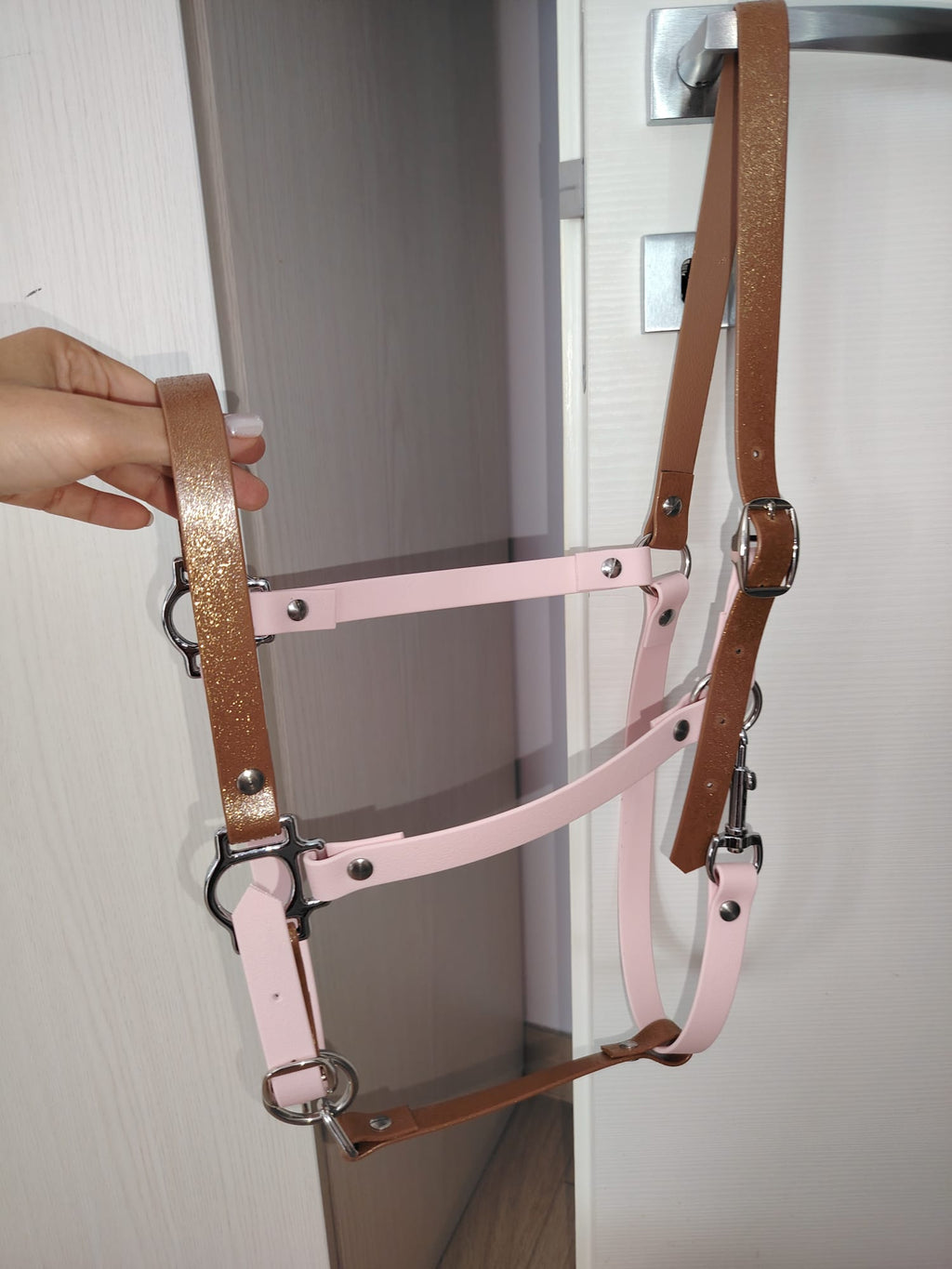 Capezza artigianale in biothane bicolore con glitter My Horse Atelier by Sara