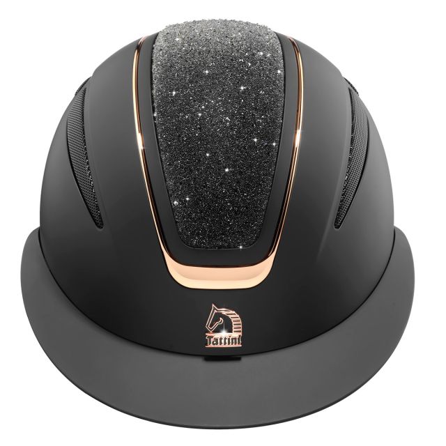 CAP EQUITAZIONE TATTINI NETTUNO CON CRISTALLI E ORO ROSA