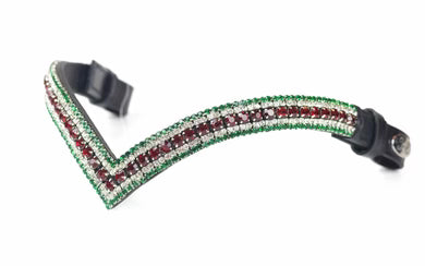FRONTALINO CON CRISTALLI SPARKS N BLINGS - TheOne V Shape tricolore italiano