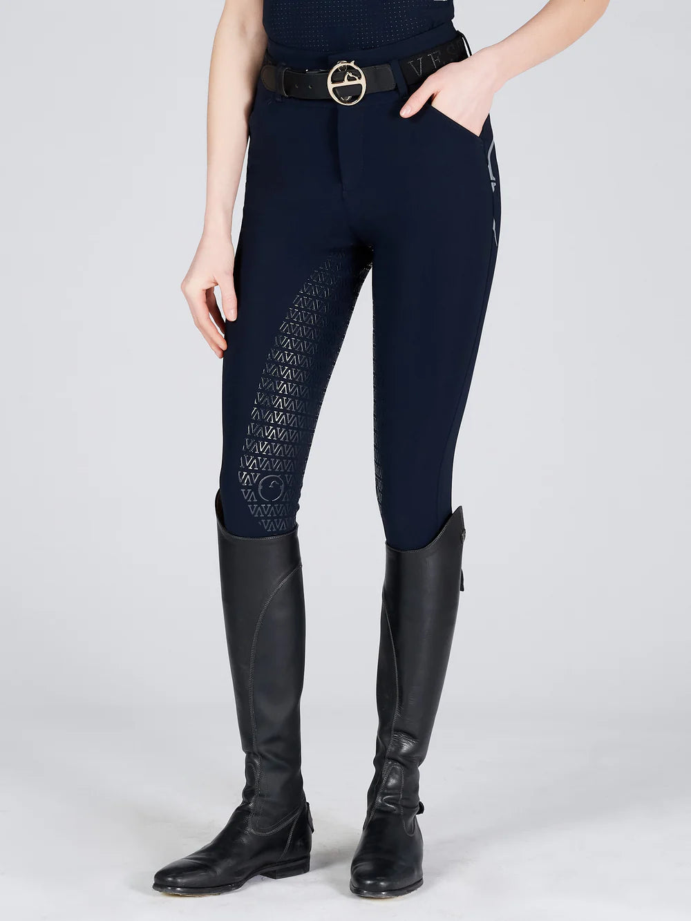 PANTALONI EQUITAZIONE FULL GRIP VESTRUM MODELLO MOLVENO LOGO GRANDE