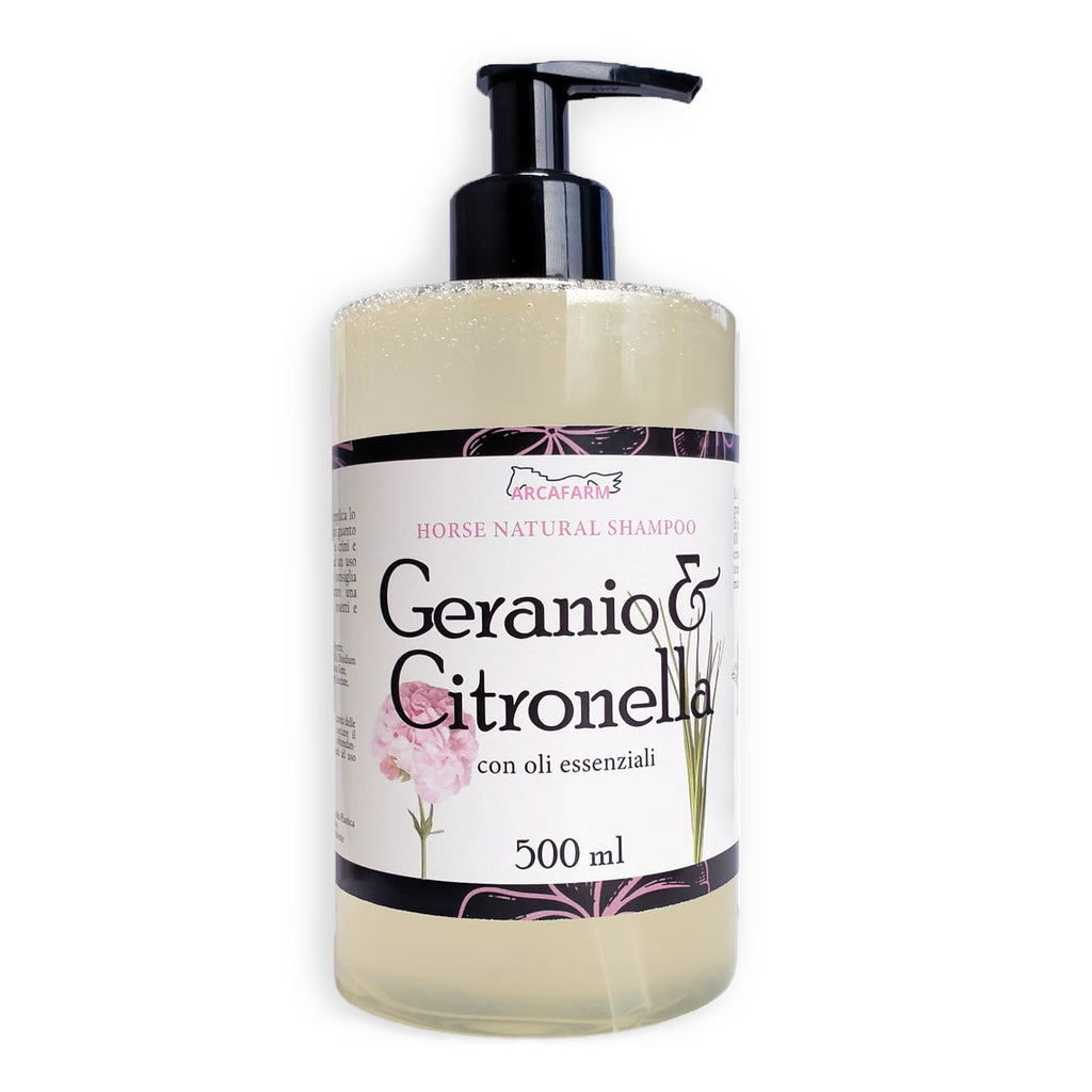 SHAMPOO naturale a base di GERANIO e CITRONELLA ARCAFARM flacone da 500 ml